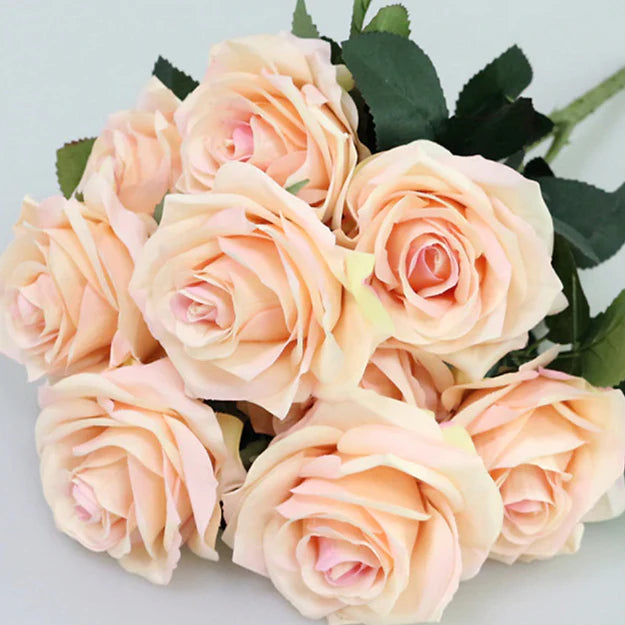bouquet de roses - 10 pcs - rose pêche