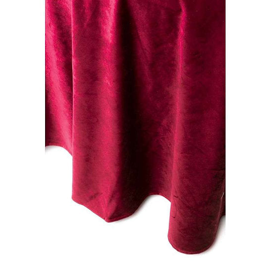 nappe ronde unie 280cm - velours rouge bordeaux