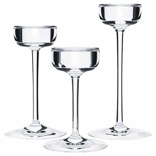 lot de 3 bougeoirs en verre - transparent