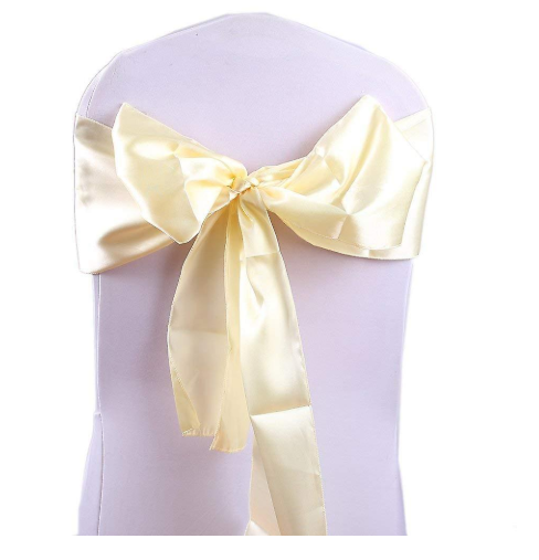 noeud satin - ivoire