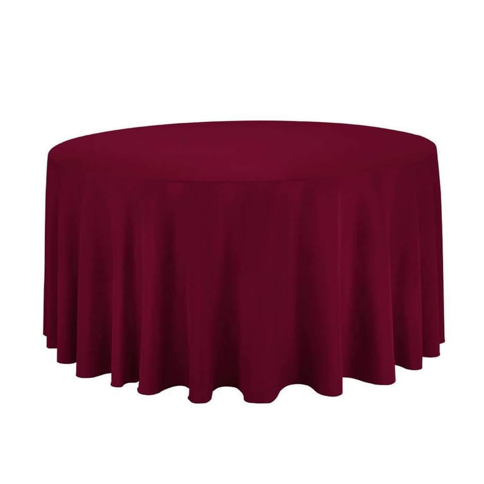 nappe ronde unie rouge bordeaux- 290 cm