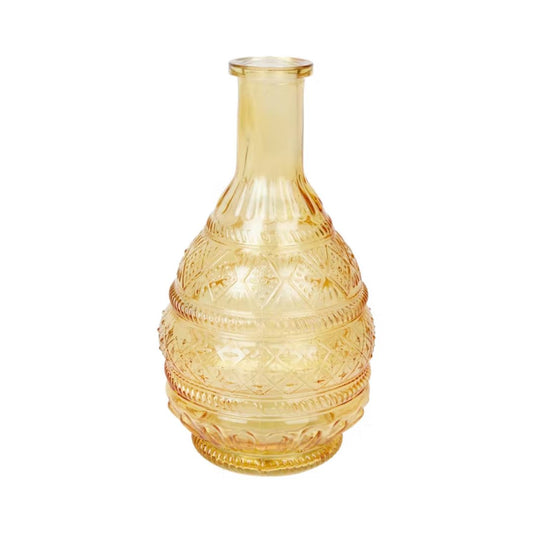 Vase bombé à relief - Jaune