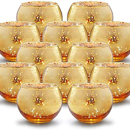 PHOTOPHORE EN VERRE - DORÉ