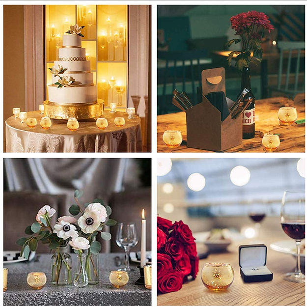 photophore en verre - doré