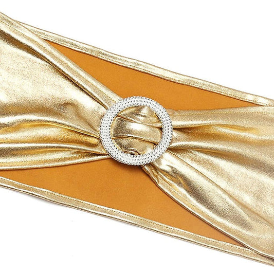 NOEUD LYCRA + BROCHE - DORÉ