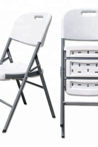 CHAISE PLIANTE PREMIUM - PLASTIQUE BLANC